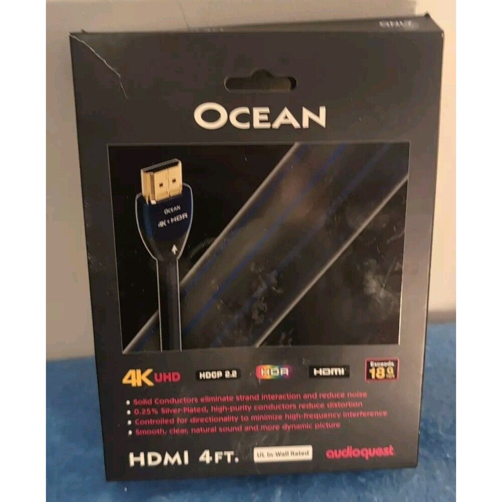 4 Ft  HDMI Cable 4k Ocean Audioquest UHD | Ultra HD, HDR, 18 Gbps, Feet READ